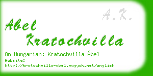 abel kratochvilla business card