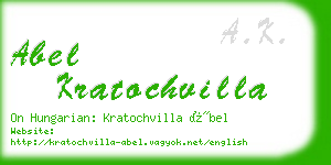 abel kratochvilla business card